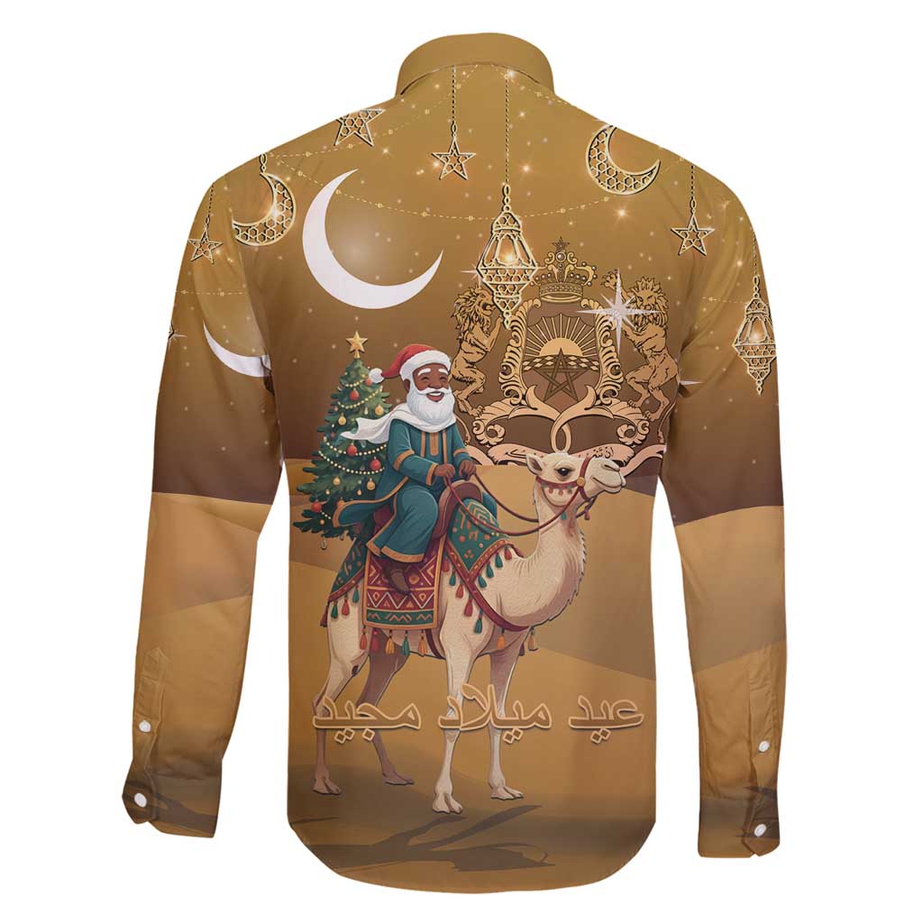 Morocco Christmas in Sahara Family Matching Tank Maxi Dress and Hawaiian Shirt Black Santa Riding Camel - Wonder Print Shop
