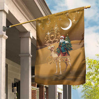 Morocco Christmas in Sahara Garden Flag Black Santa Riding Camel - Wonder Print Shop