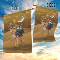 Morocco Christmas in Sahara Garden Flag Black Santa Riding Camel - Wonder Print Shop