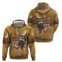 Morocco Christmas in Sahara Hoodie Black Santa Riding Camel - Wonder Print Shop