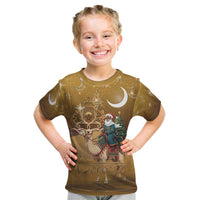 Morocco Christmas in Sahara Kid T Shirt Black Santa Riding Camel - Wonder Print Shop