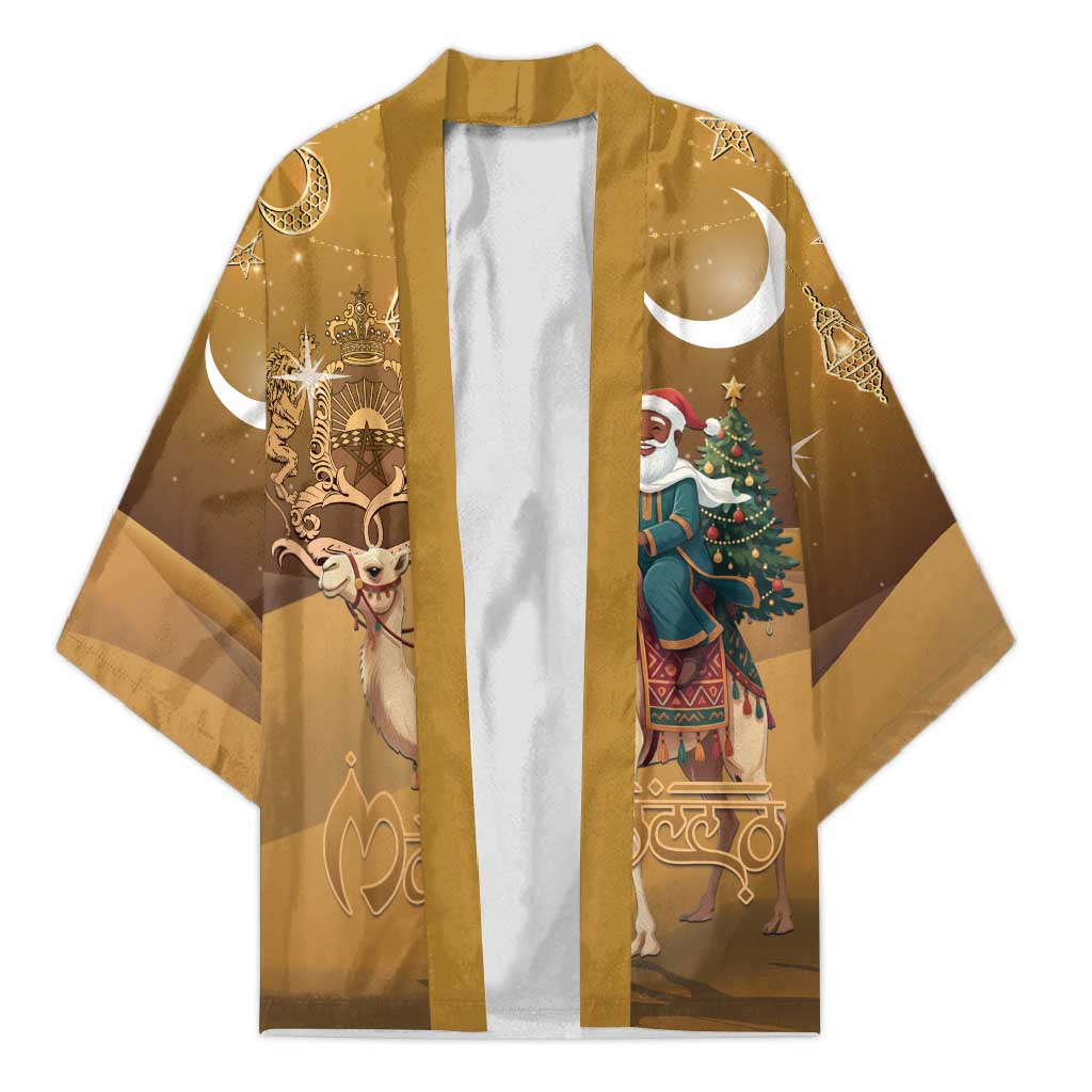 Morocco Christmas in Sahara Kimono Black Santa Riding Camel - Wonder Print Shop