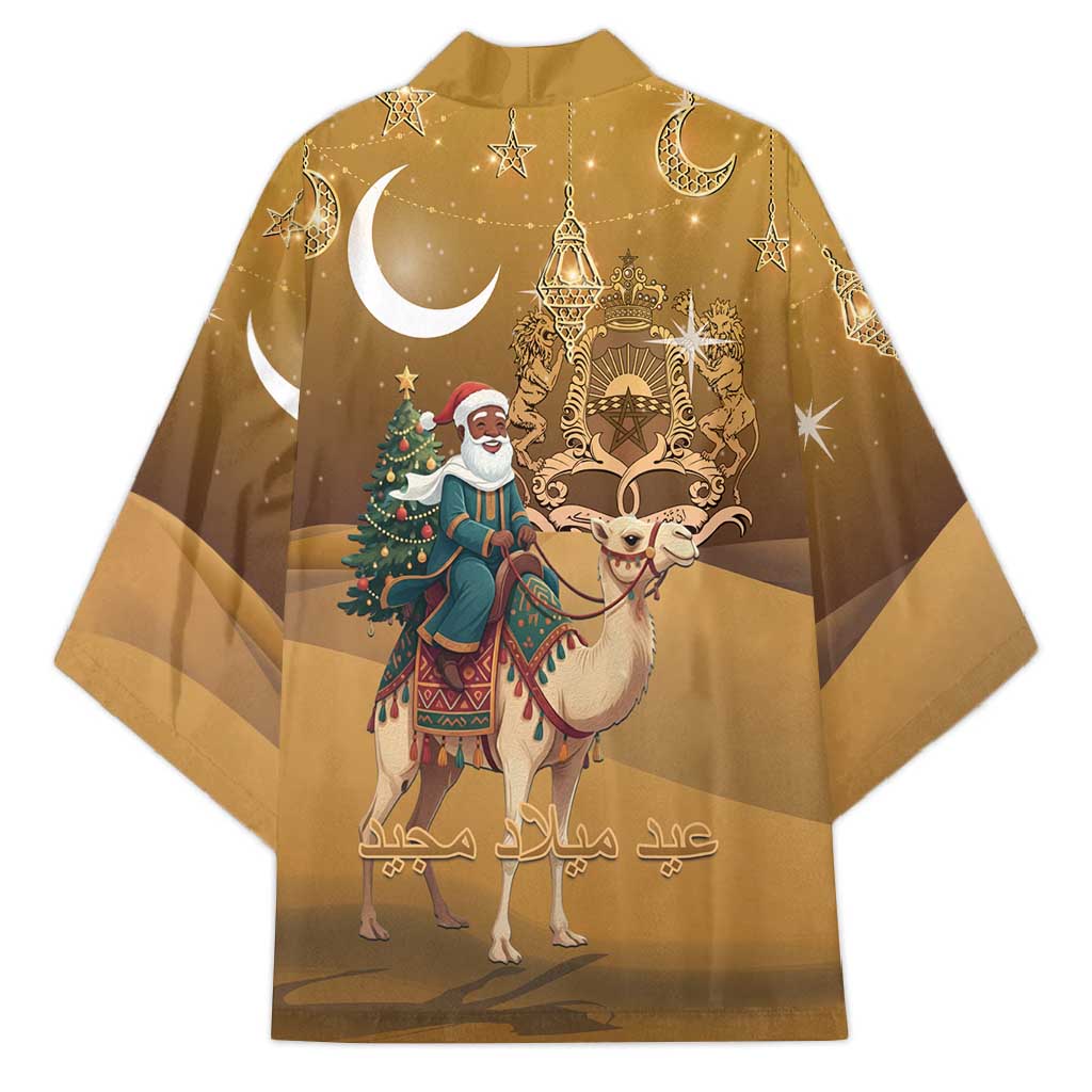 Morocco Christmas in Sahara Kimono Black Santa Riding Camel - Wonder Print Shop