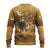 Morocco Christmas in Sahara Ugly Christmas Sweater Black Santa Riding Camel - Wonder Print Shop