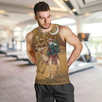 Morocco Christmas in Sahara Men Tank Top Black Santa Riding Camel - Wonder Print Shop
