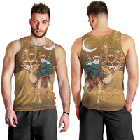 Morocco Christmas in Sahara Men Tank Top Black Santa Riding Camel - Wonder Print Shop