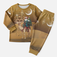 Morocco Christmas in Sahara Christmas Pajama Set Black Santa Riding Camel - Wonder Print Shop