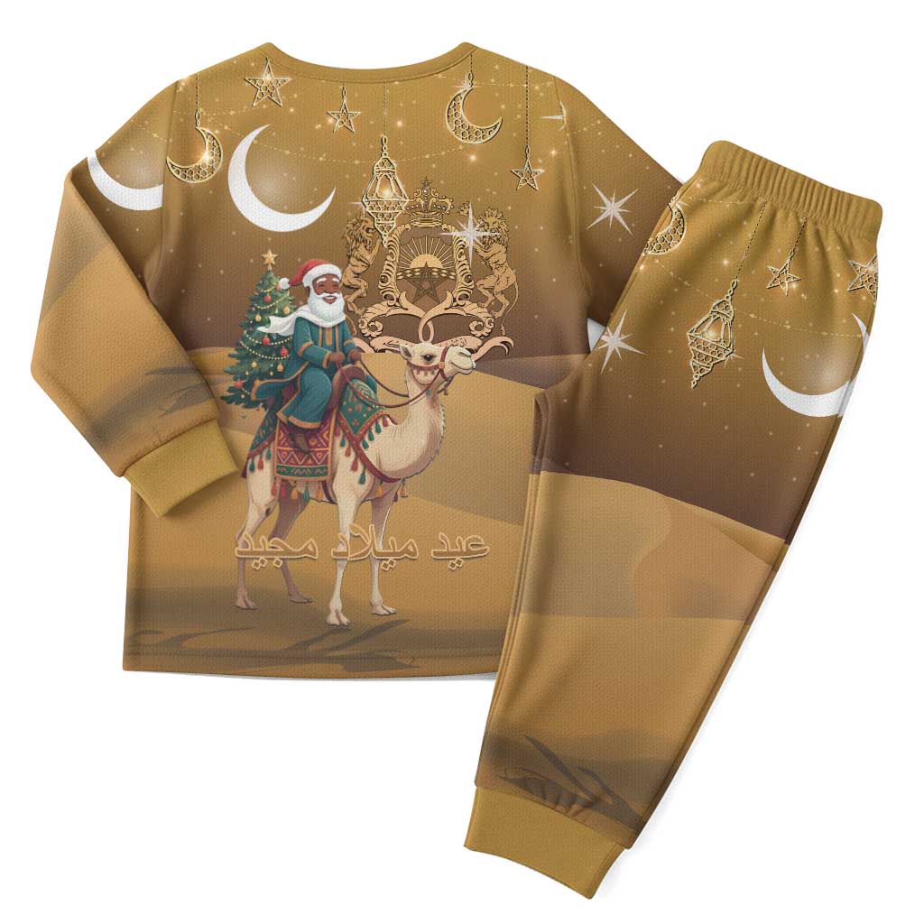 Morocco Christmas in Sahara Christmas Pajama Set Black Santa Riding Camel - Wonder Print Shop