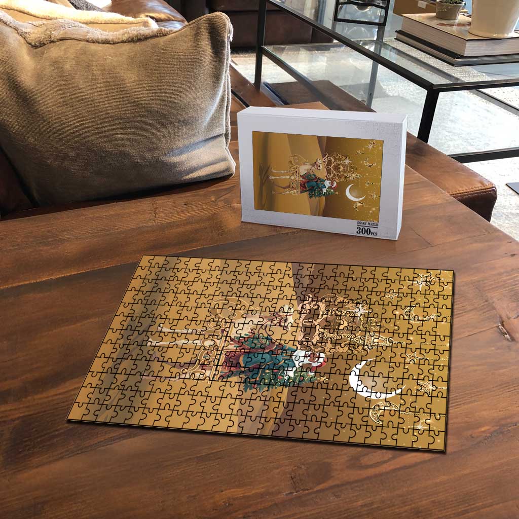 Morocco Christmas in Sahara Puzzle Black Santa Riding Camel - Wonder Print Shop