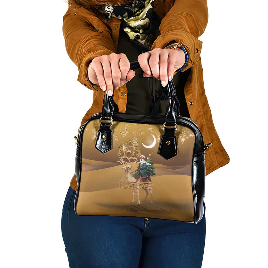 Morocco Christmas in Sahara Shoulder Handbag Black Santa Riding Camel - Wonder Print Shop