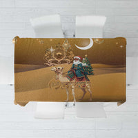 Morocco Christmas in Sahara Tablecloth Black Santa Riding Camel - Wonder Print Shop