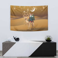 Morocco Christmas in Sahara Tapestry Black Santa Riding Camel - Wonder Print Shop