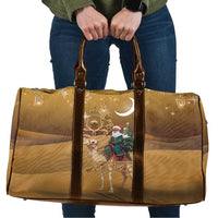 Morocco Christmas in Sahara Travel Bag Black Santa Riding Camel - Wonder Print Shop