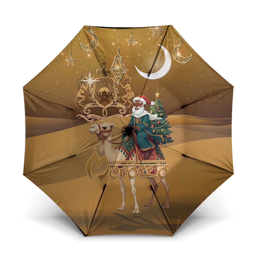 Morocco Christmas in Sahara Umbrella Black Santa Riding Camel - Wonder Print Shop