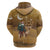 Morocco Christmas in Sahara Zip Hoodie Black Santa Riding Camel - Wonder Print Shop