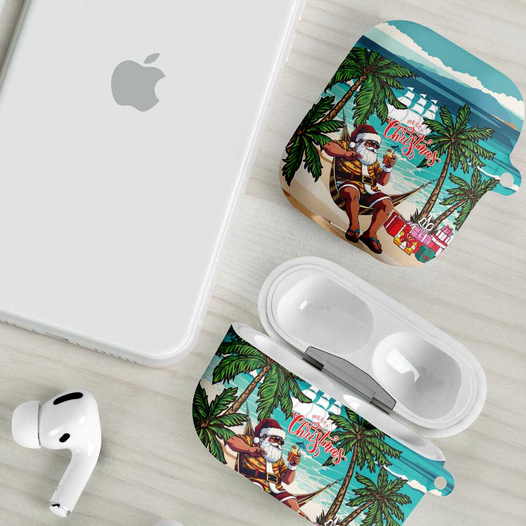 Liberia Christmas AirPods Case Santa Chill on Tropical Beach - Wonder Print Shop