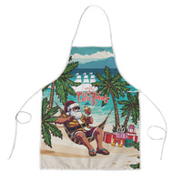 Liberia Christmas Apron Santa Chill on Tropical Beach - Wonder Print Shop
