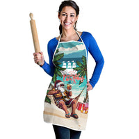 Liberia Christmas Apron Santa Chill on Tropical Beach - Wonder Print Shop