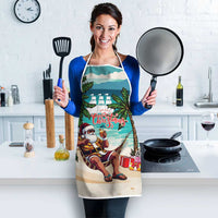 Liberia Christmas Apron Santa Chill on Tropical Beach - Wonder Print Shop