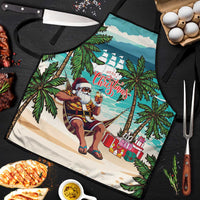 Liberia Christmas Apron Santa Chill on Tropical Beach - Wonder Print Shop