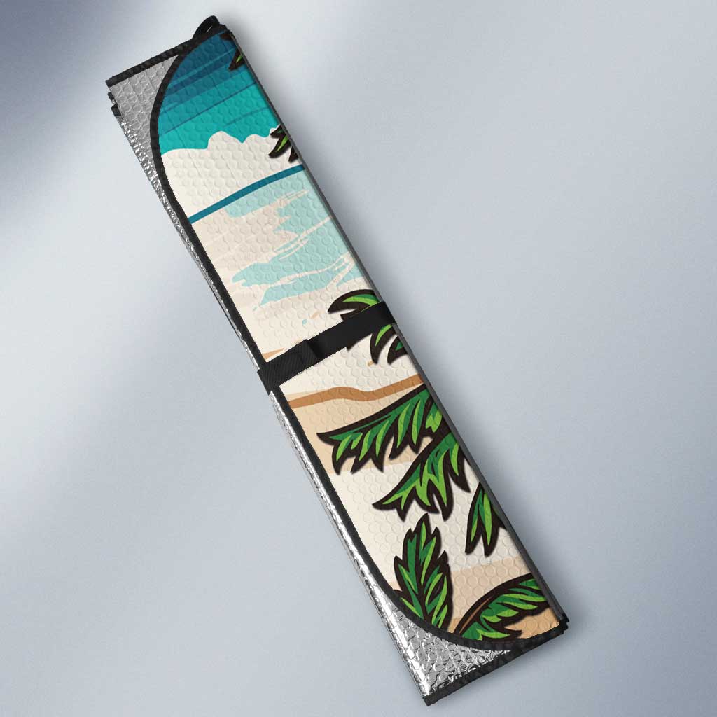 Liberia Christmas Auto Sun Shade Santa Chill on Tropical Beach - Wonder Print Shop