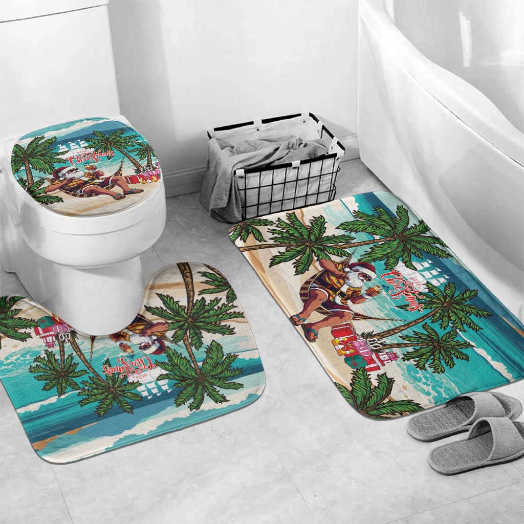 Liberia Christmas Bathroom Set Santa Chill on Tropical Beach - Wonder Print Shop