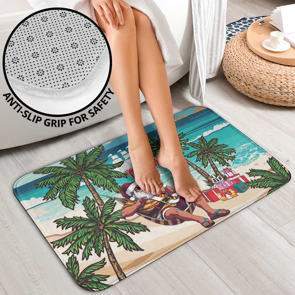 Liberia Christmas Bathroom Set Santa Chill on Tropical Beach - Wonder Print Shop