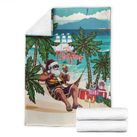 Liberia Christmas Blanket Santa Chill on Tropical Beach - Wonder Print Shop