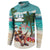 Liberia Christmas Button Sweatshirt Santa Chill on Tropical Beach - Wonder Print Shop