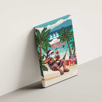 Liberia Christmas Canvas Wall Art Santa Chill on Tropical Beach - Wonder Print Shop