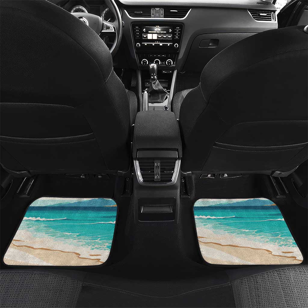 Liberia Christmas Car Mats Santa Chill on Tropical Beach - Wonder Print Shop