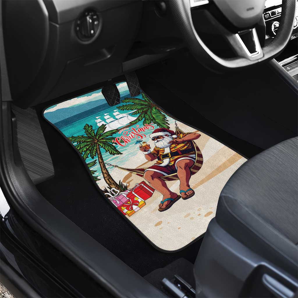 Liberia Christmas Car Mats Santa Chill on Tropical Beach - Wonder Print Shop