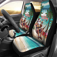 Liberia Christmas Car Seat Cover Santa Chill on Tropical Beach - Wonder Print Shop