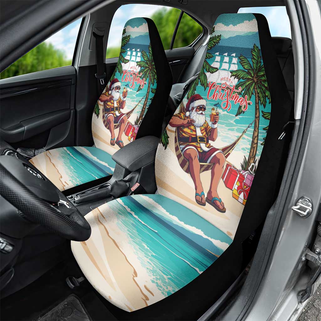 Liberia Christmas Car Seat Cover Santa Chill on Tropical Beach - Wonder Print Shop