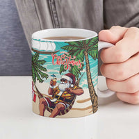 Liberia Christmas Ceramic Mug Santa Chill on Tropical Beach - Wonder Print Shop