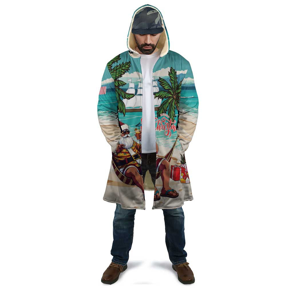 Liberia Christmas Cloak Santa Chill on Tropical Beach - Wonder Print Shop