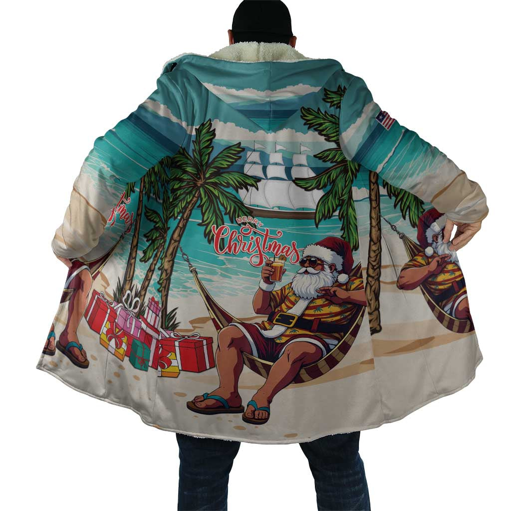 Liberia Christmas Cloak Santa Chill on Tropical Beach - Wonder Print Shop