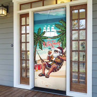 Liberia Christmas Door Cover Santa Chill on Tropical Beach - Wonder Print Shop