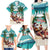 Liberia Christmas Family Matching Long Sleeve Bodycon Dress and Hawaiian Shirt Santa Chill on Tropical Beach - Wonder Print Shop
