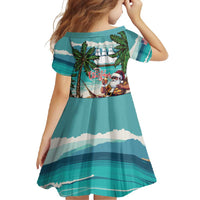 Liberia Christmas Family Matching Mermaid Dress and Hawaiian Shirt Santa Chill on Tropical Beach - Wonder Print Shop