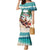 Liberia Christmas Family Matching Mermaid Dress and Hawaiian Shirt Santa Chill on Tropical Beach - Wonder Print Shop