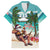 Liberia Christmas Family Matching Off The Shoulder Long Sleeve Dress and Hawaiian Shirt Santa Chill on Tropical Beach - Wonder Print Shop