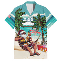 Liberia Christmas Family Matching Off Shoulder Maxi Dress and Hawaiian Shirt Santa Chill on Tropical Beach - Wonder Print Shop