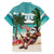 Liberia Christmas Family Matching Off Shoulder Maxi Dress and Hawaiian Shirt Santa Chill on Tropical Beach - Wonder Print Shop