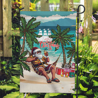 Liberia Christmas Garden Flag Santa Chill on Tropical Beach - Wonder Print Shop