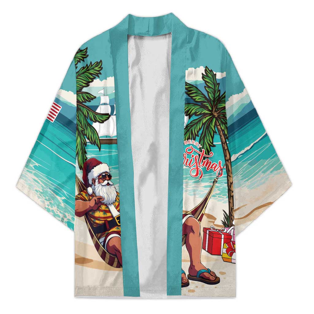 Liberia Christmas Kimono Santa Chill on Tropical Beach - Wonder Print Shop