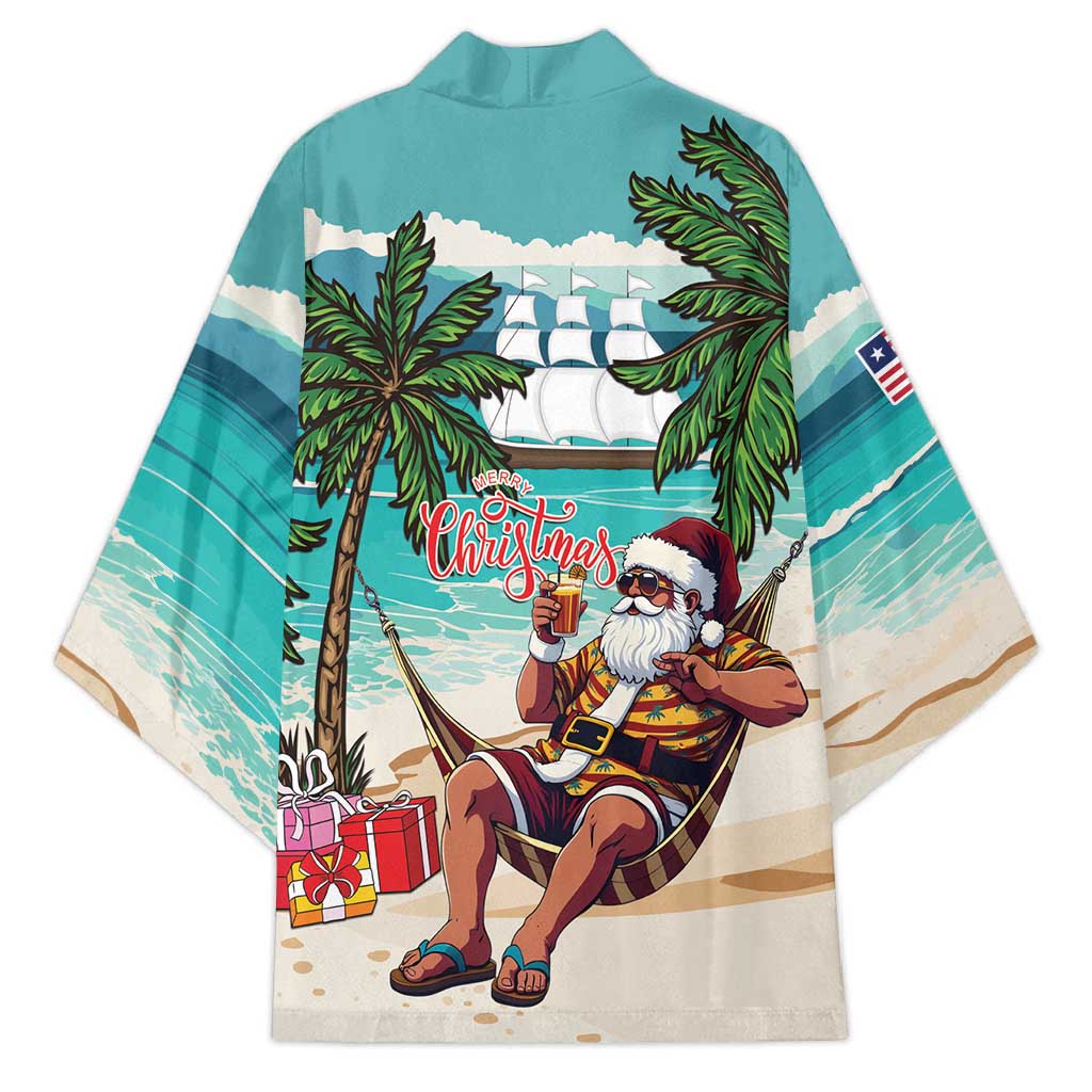 Liberia Christmas Kimono Santa Chill on Tropical Beach - Wonder Print Shop