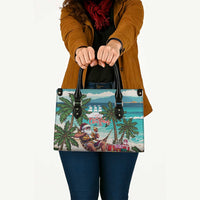 Liberia Christmas Leather Bag Santa Chill on Tropical Beach - Wonder Print Shop