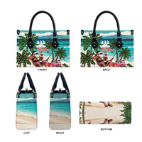 Liberia Christmas Leather Bag Santa Chill on Tropical Beach - Wonder Print Shop