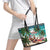 Liberia Christmas Leather Tote Bag Santa Chill on Tropical Beach - Wonder Print Shop